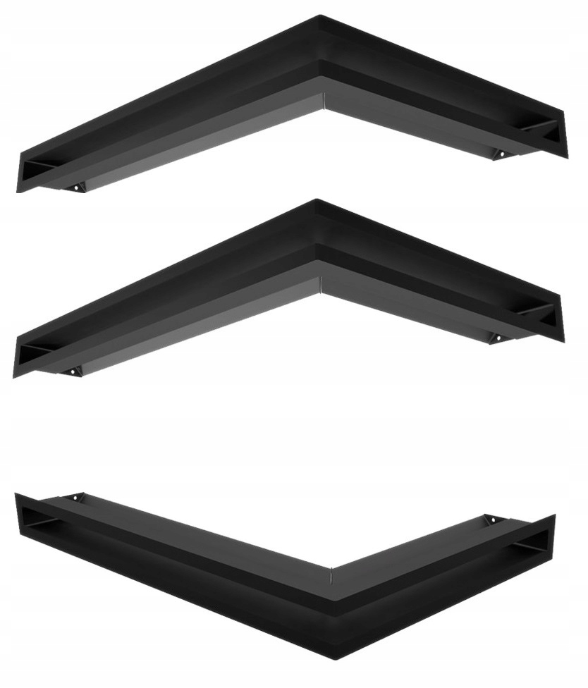 Kratka kominka prawego Luft 60x40x6 czarna 3szt Sf wlot wylot metalowa