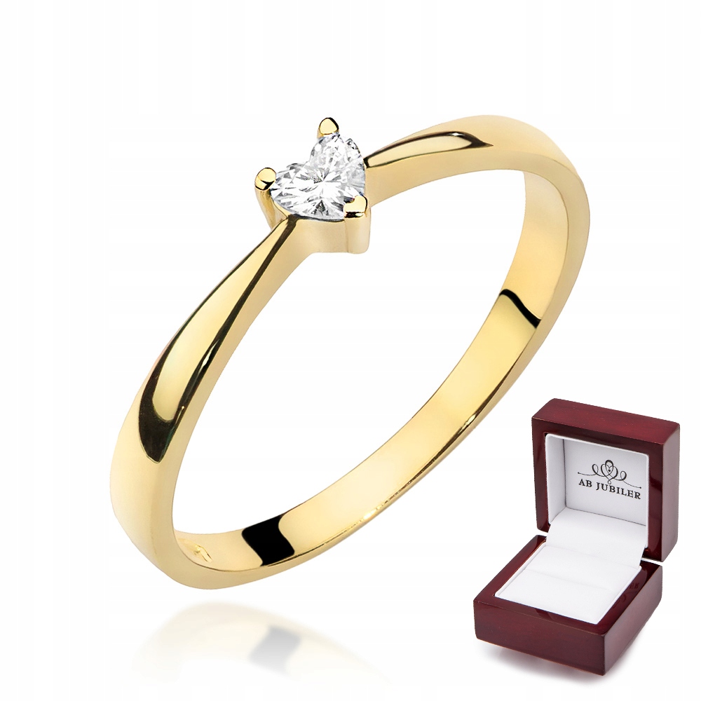 

Złoty Pierścionek Zaręczynowy 585 Brylant Grawer