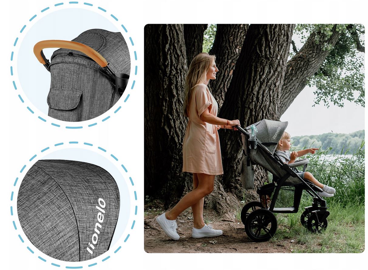 WÓZEK SPACEROWY LIONELO ANNET MOSKITIERA DUŻE KOŁA Marka Lionelo