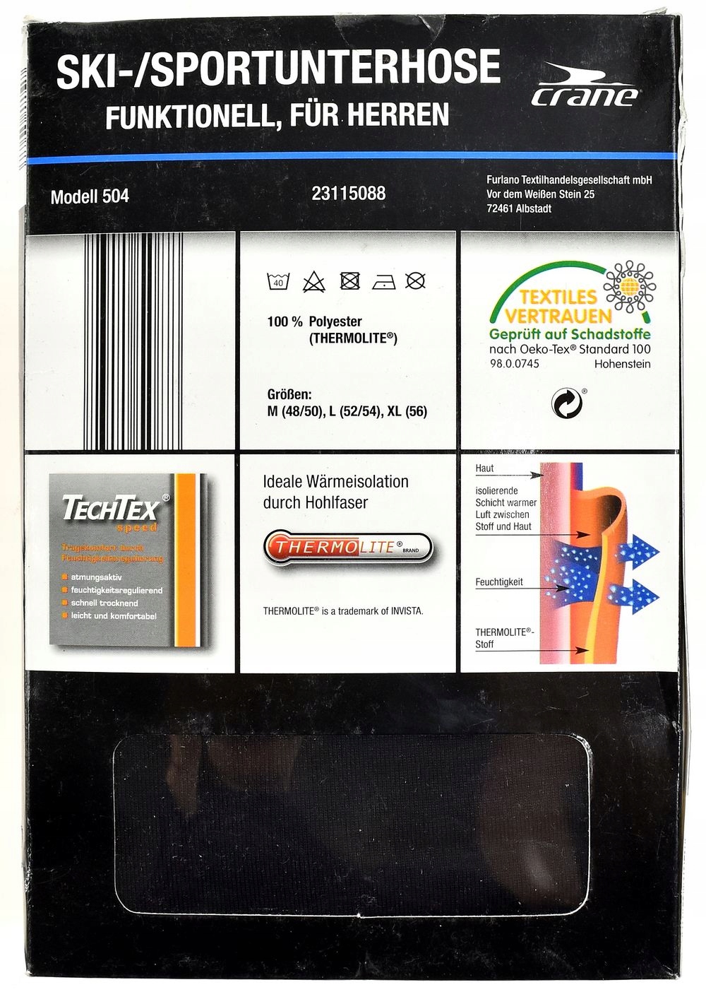 TechTex Crane bielizna funkcjonalna legginsy XL 56 Marka Inna marka