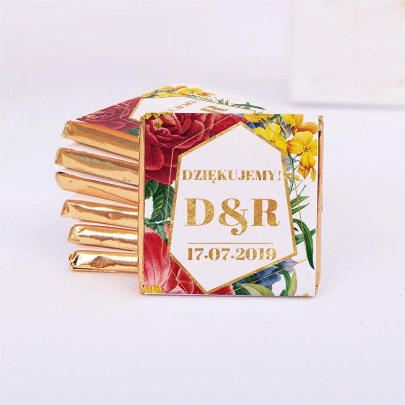 

Czekoladka ślubna personalizowana Flora