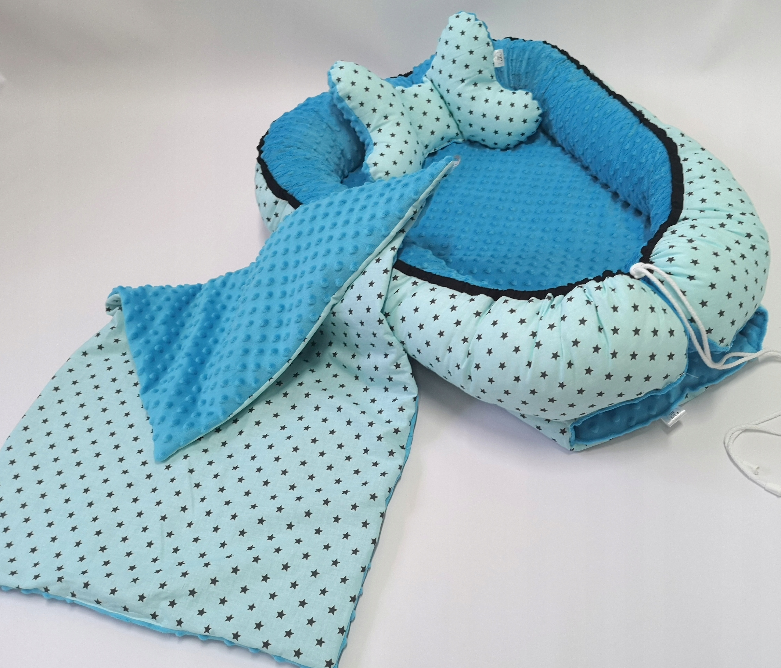 KOKON XXL niemowlęcy DWUSTRONNY kocyk motylek 3 el DUŻOW WZORÓW LILO