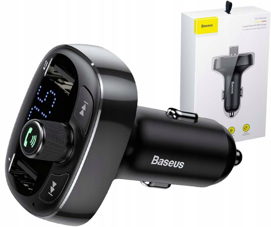 

Baseus Transmiter Ładowarka 2xUSB Fm Bluetooth MP3
