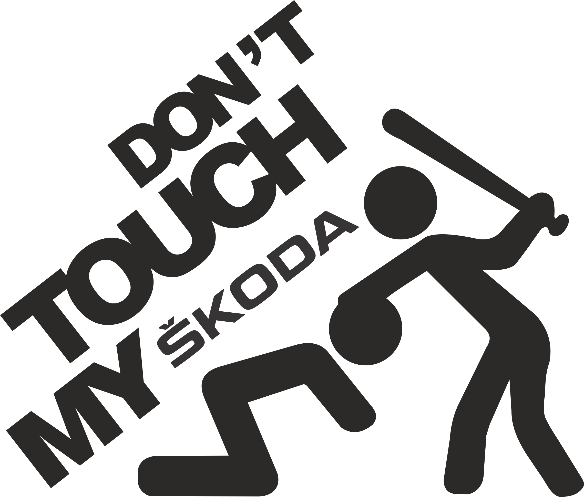 

Don't Touch My Skoda naklejka 15 x 12,8 cm