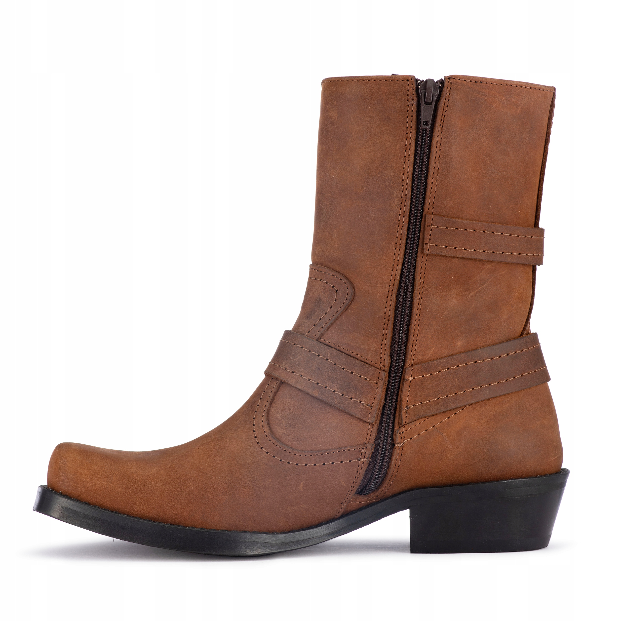 Wysokie KOWBOJKI MOTOCYKLOWE model K-997 Skóra Marka Karelus