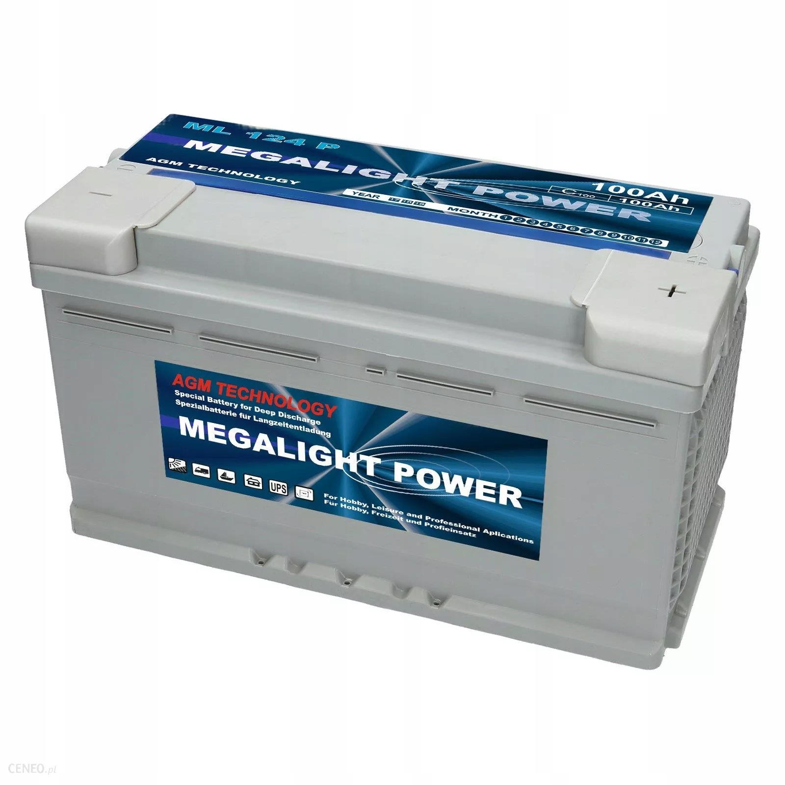 100ah - Акумулятор Megalight POWER 100 Ah 353x175x190