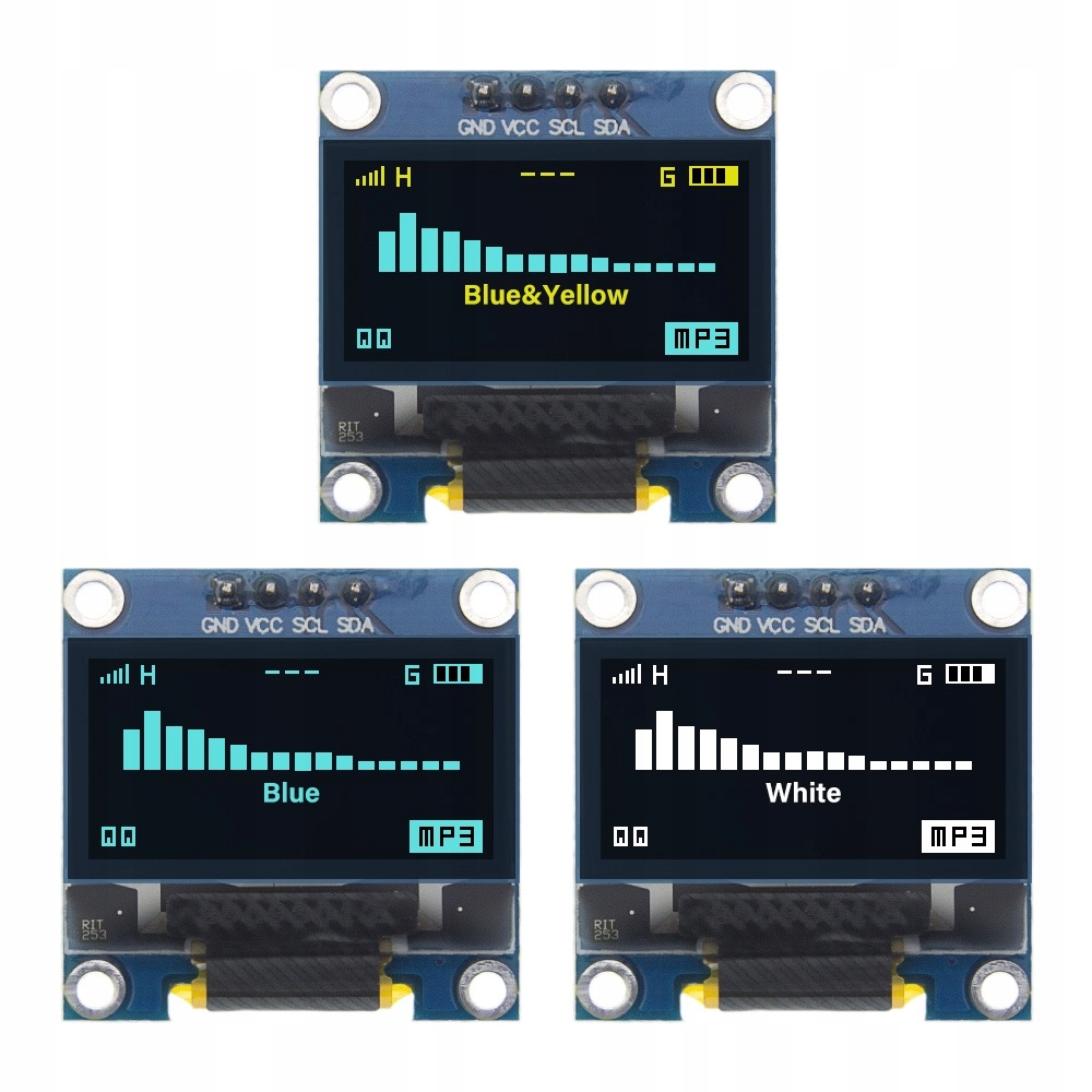 

Wyświetlacz Oled 0,96 cala 128x64 I2C 3-5V SSD1306