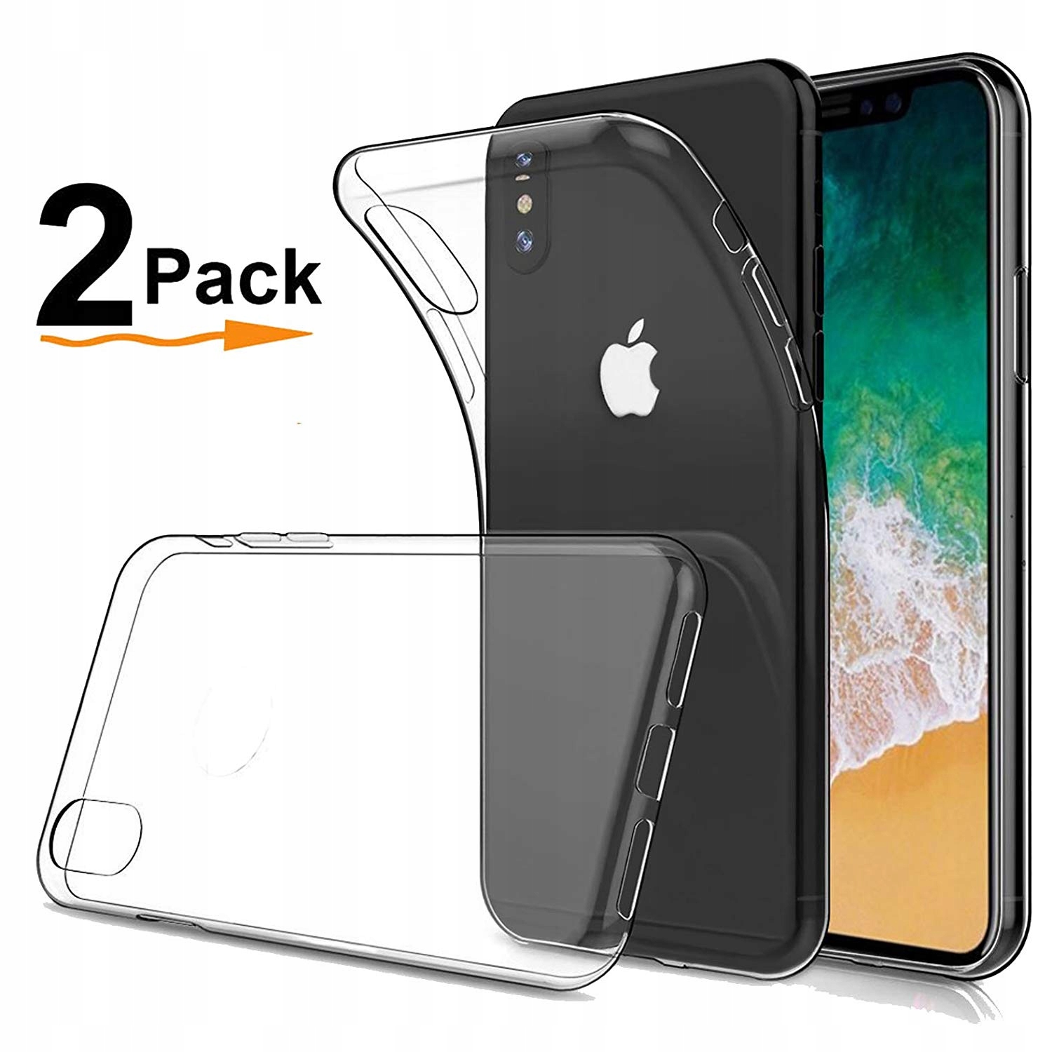 

Etui na iPhone X Xs Ultra-cienkie silikonowe 2 szt