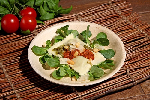 Talerze jednorazowe eleganckie z LIŚCI 18cm 25 szt Marka Papstar