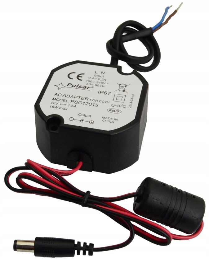 Zasilacz dopuszkowy do kamer Cctv Pulsar 1,5 A 12 V