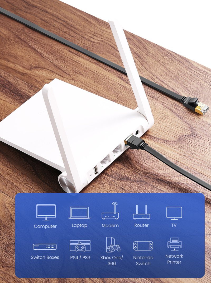 Kabel ethernet LAN JR45 CAT7 10Gb - streamer NAS Model LAN Stream