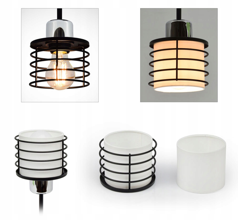 LAMPA SUFITOWA PLAFON ŻYRANDOL EDISON LOFT LED Styl nowoczesny