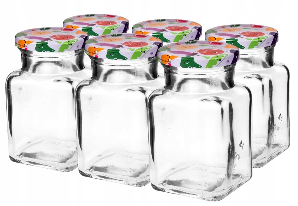 6x SŁOIK KWADRATOWY 150ml NA KONFITURY DŻEM 132155