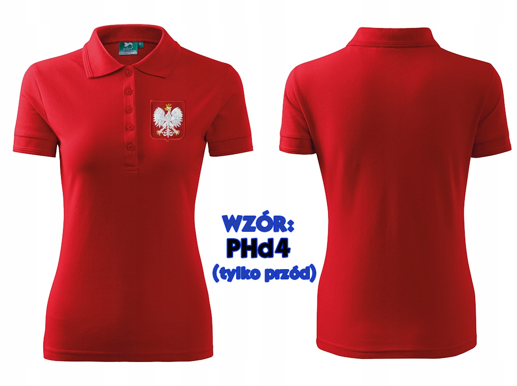 Koszulka Polo KIBICA POLSKA ORZEŁEK damska haft S Rozmiar S