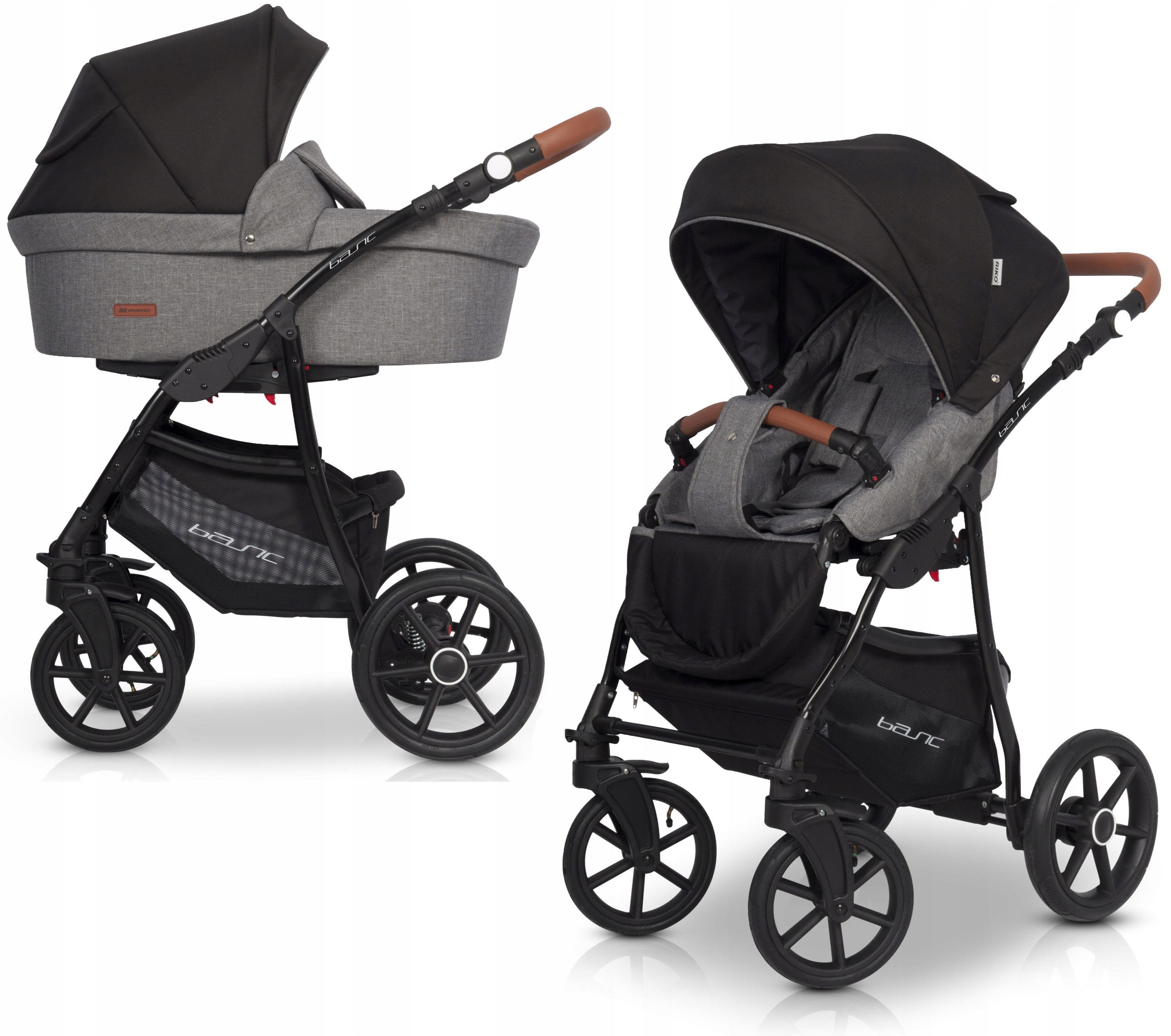 

Riko Basic 2w1 Anthracite Duże, Pompowane Koła!