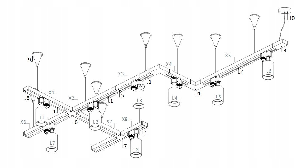 OŚWIETLENIE SZYNOWE PROFILE RECESSED TRACK 2m Kolor czarny
