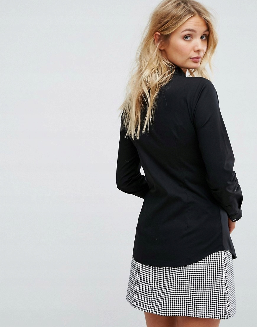 Klasyk KOBIECA Koszula Taliowana BAWEŁNA KOLORY 38 Kolor czarny