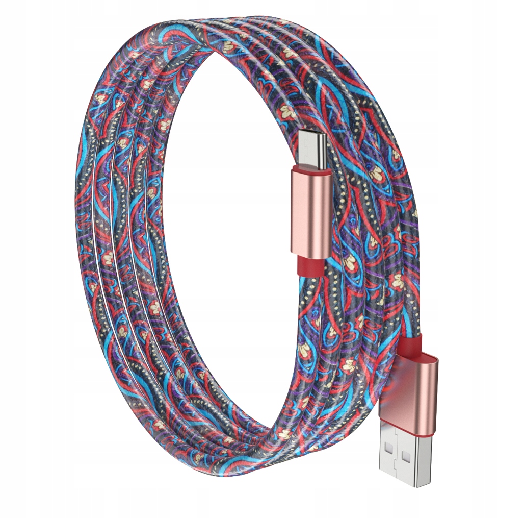 Kabel USB ESSAGER 3A TYPE-C USB-C COLORS 1m FQ07