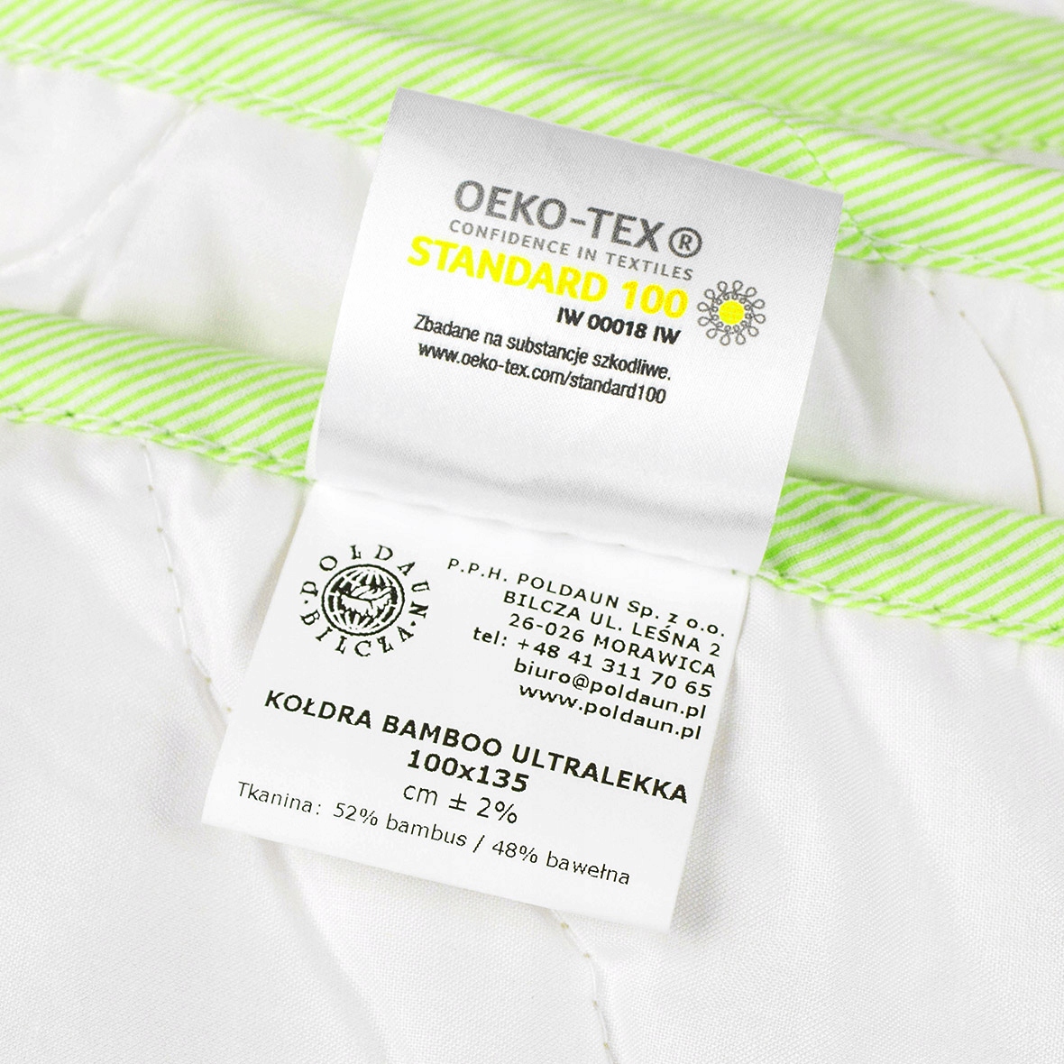 POLSKA kołdra BAMBUSOWA letnia antyalergic 100x135 Marka Poldaun