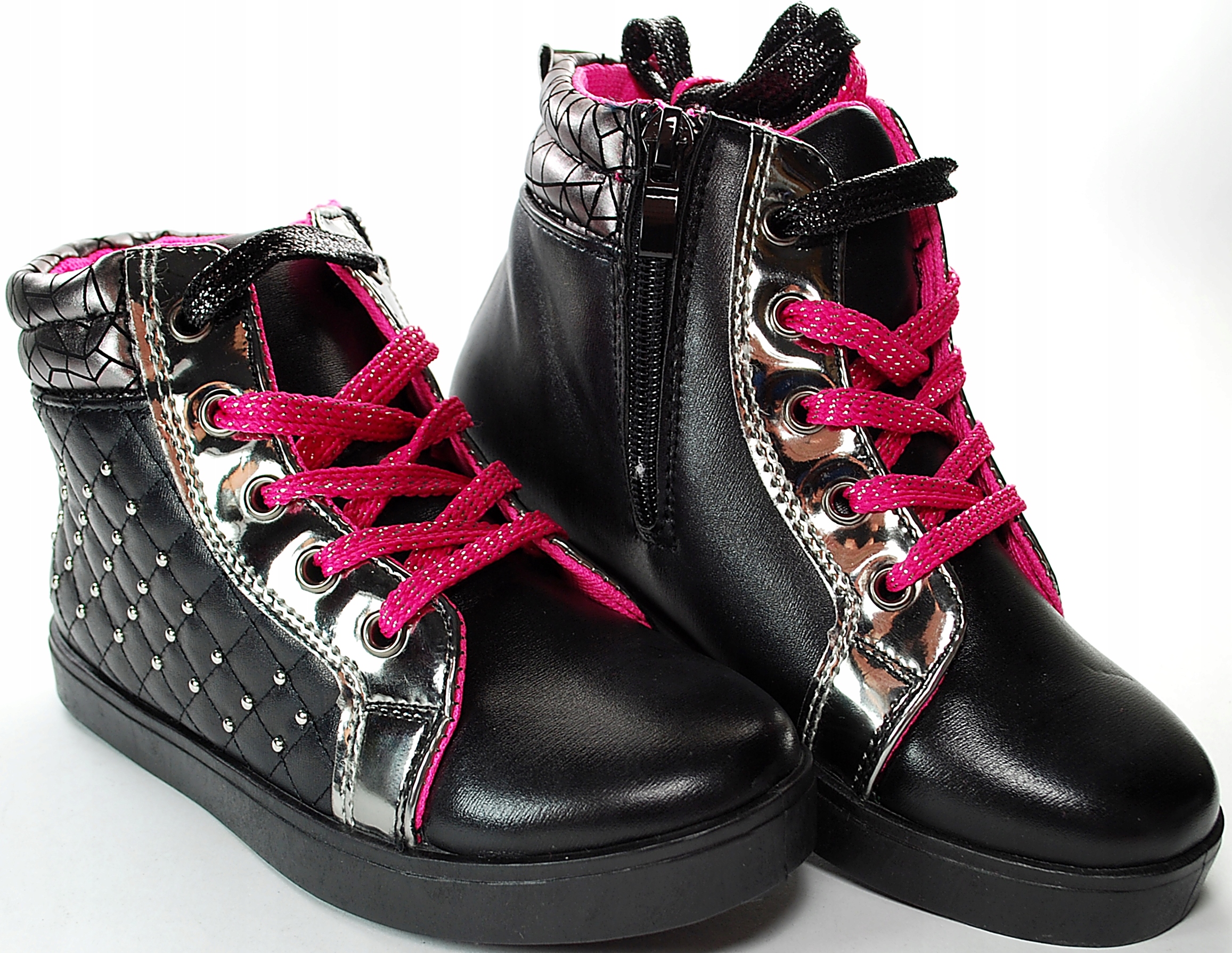 CZARNE SNEAKERSY BOTKI TRZEWIKI suwak r 36 Płeć dziewczynki