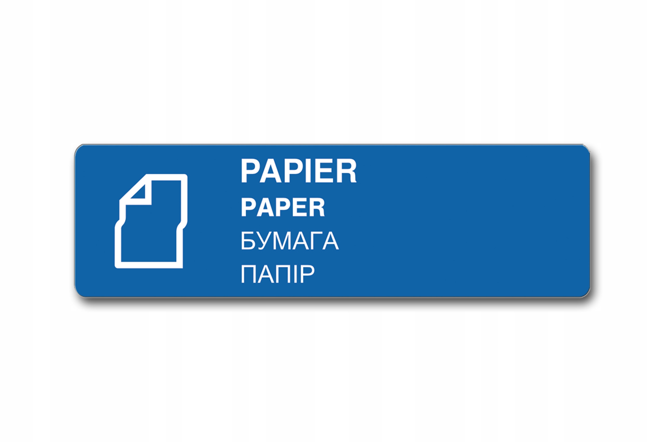 

Papier - Wielojęzyczna Naklejka kosz śmieci 30cm