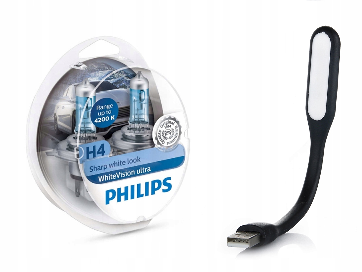 

Philips Żarówki H4 WhiteVision Ultra 4200K W5W
