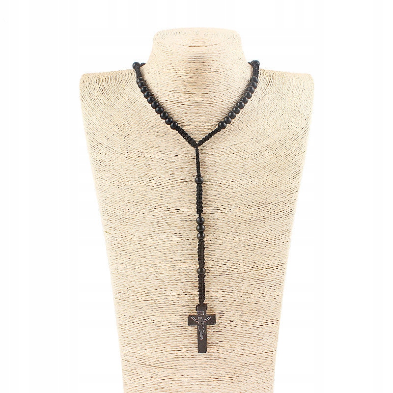 NASZYJNIK DREWNIANY RÓŻANIEC KRZYŻ B Kod producenta 2023040704