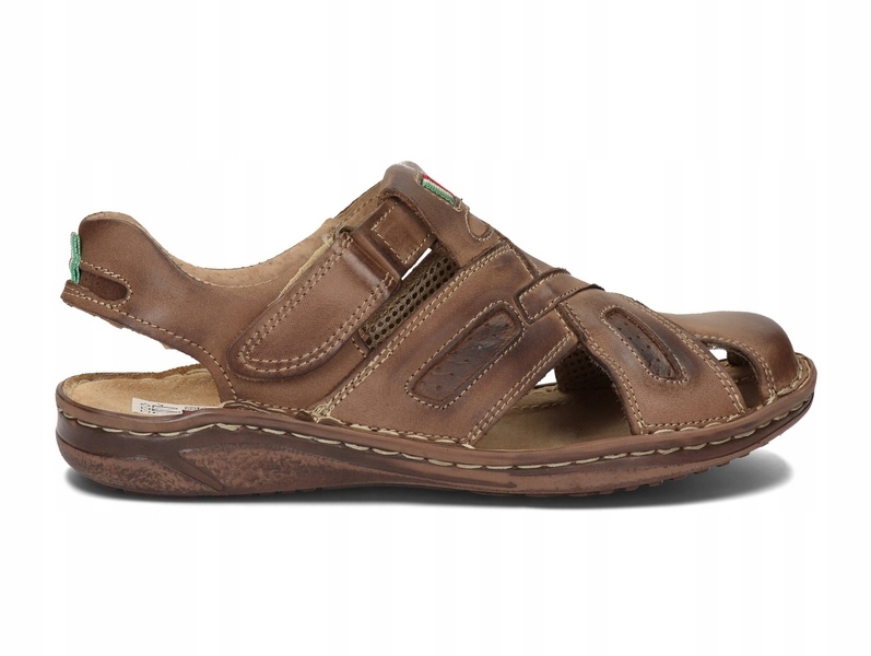 SANDAŁY NA RZEPY SKÓRA POLSKIE 116 BRĄZ 44 Marka inna