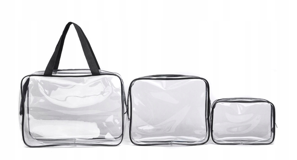 

Przezroczysta kosmetyczka zestaw 3 sztuk