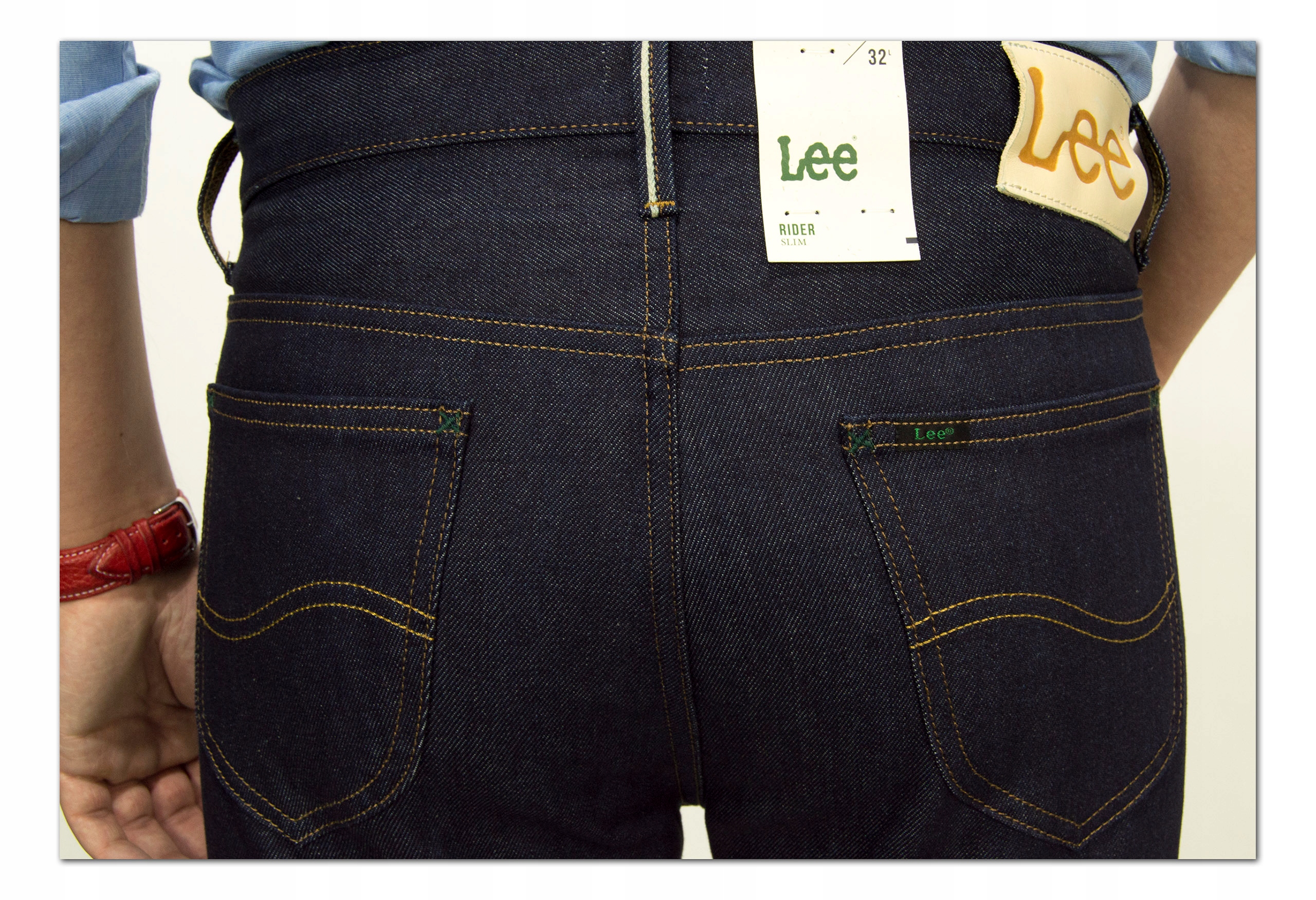 Lee Rider Dry męskie spodnie 100% jeans W29 L34 Kolor niebieski
