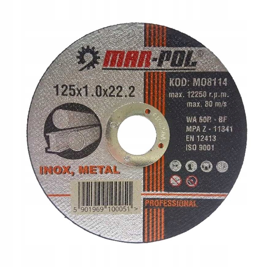 

Tarcza do metalu Mar-Pol 125x 1,0mm 22,2mm 10sztuk