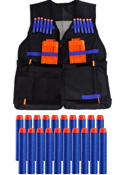 NAJMOCNIEJSZA POJEMNA KAMIZELKA + STRZAŁKI DO NERF