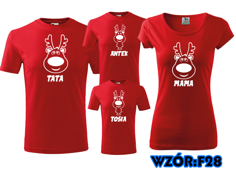 KOSZULKI RODZINNE DLA RODZINY ŚWIĄTECZNE prezent Wzór dominujący inny wzór