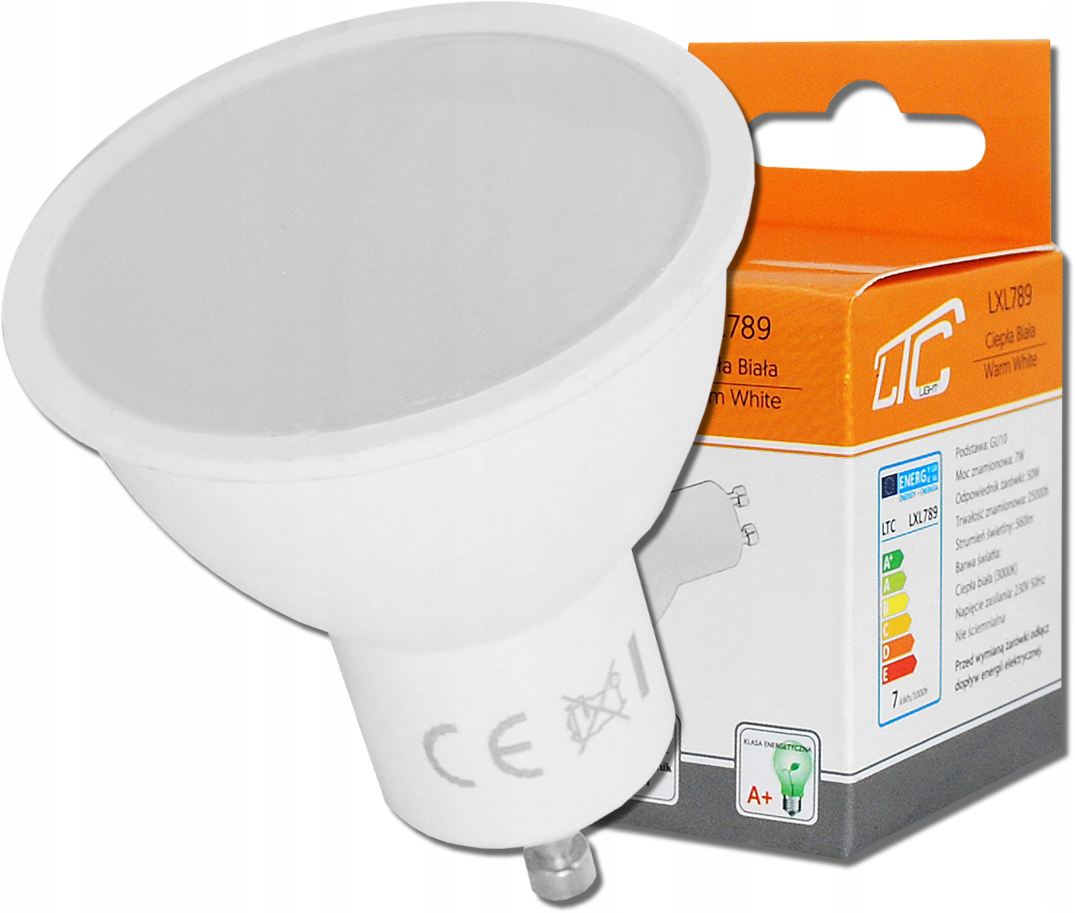 

Żarówka Ltc Led GU10 7W A+ 230V Barwa Ciepła Żółta