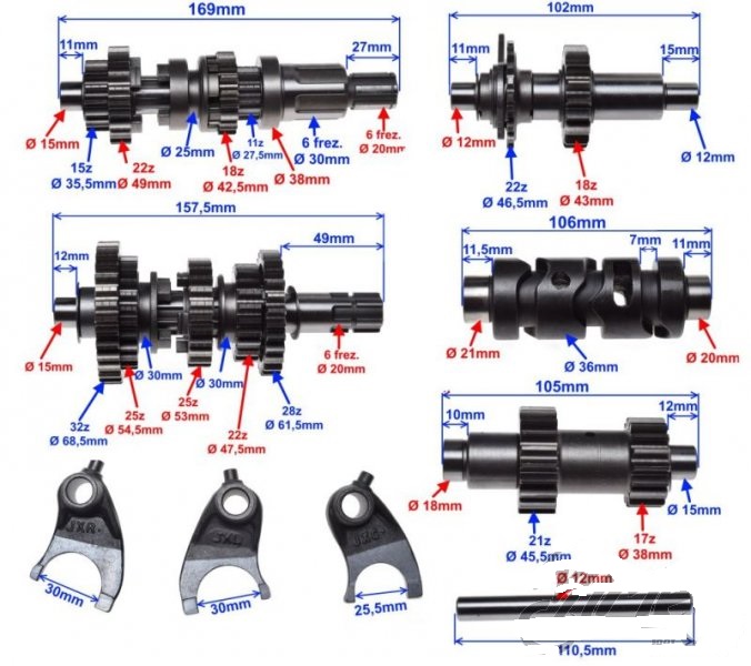 44004411 - Коробка передач ATV 200 250 BASHAN BS11b