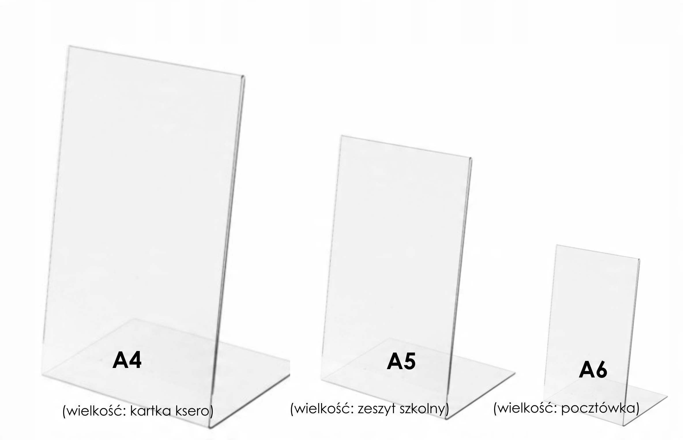 

Stojak opisówka podstawka A4 L plexi solidny 2mm