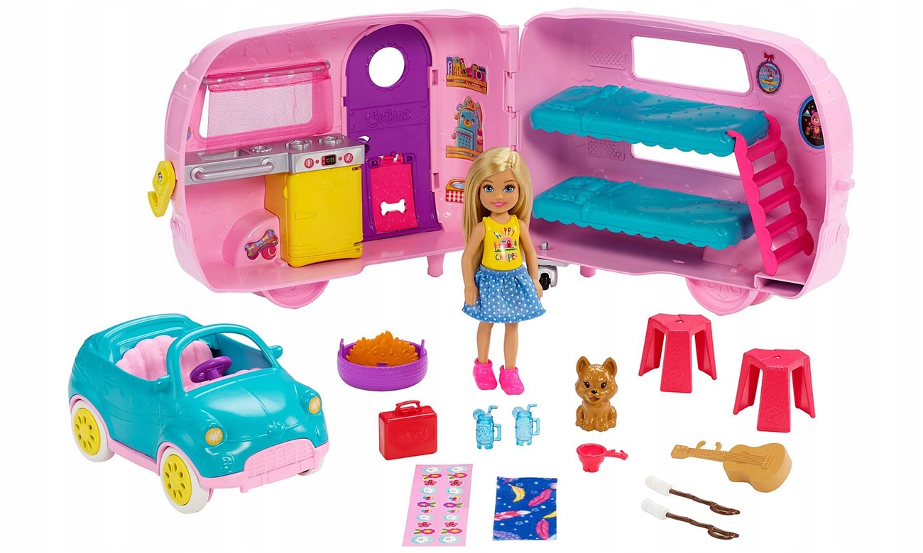 

Barbie Przyczepa Kempingowa I Lalka Chelsea FXG90