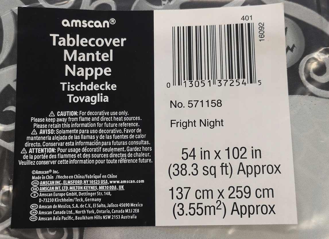 AMSCAN Obrus foliowy Czaszka 137x259cm Marka Amscan