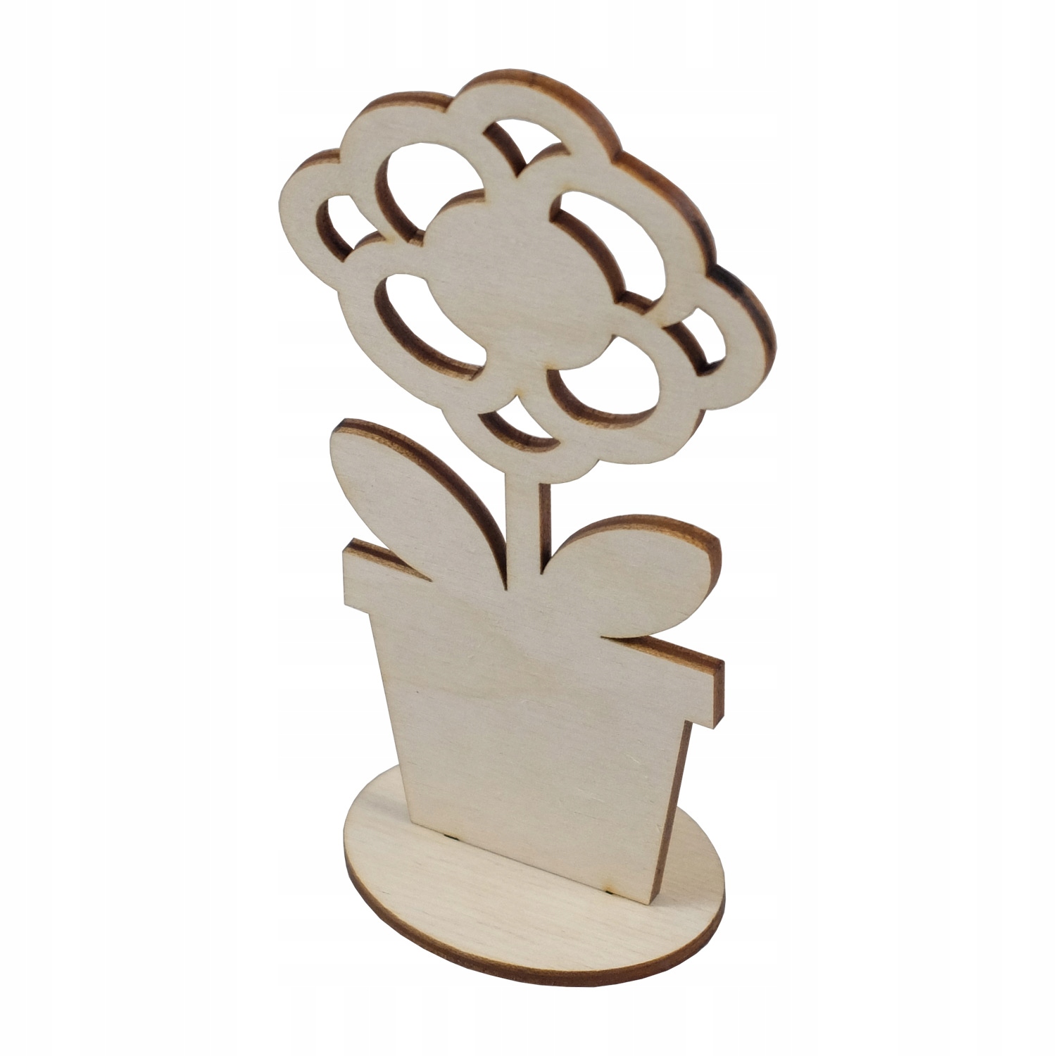 

Drewniany kwiatek, Kwiat w donicy decoupage 15cm