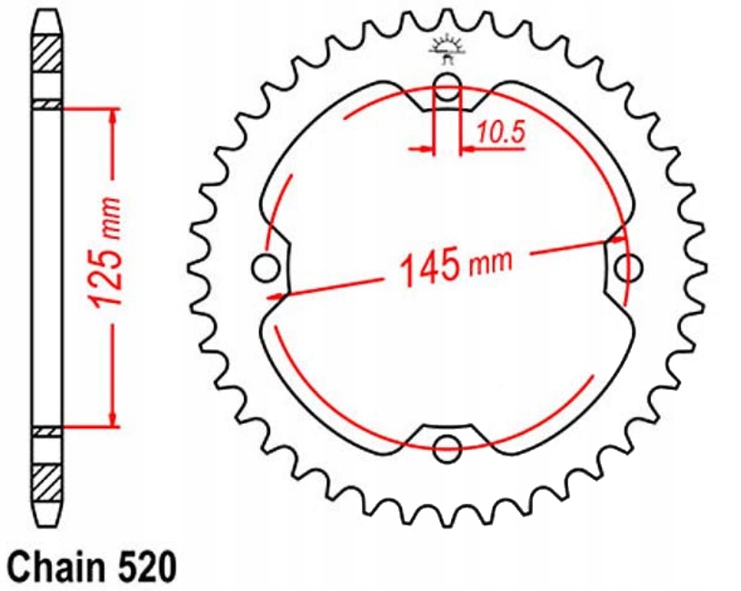Zadní ozubené kolo 520 36Z SMC/Barossa Quarterback 250