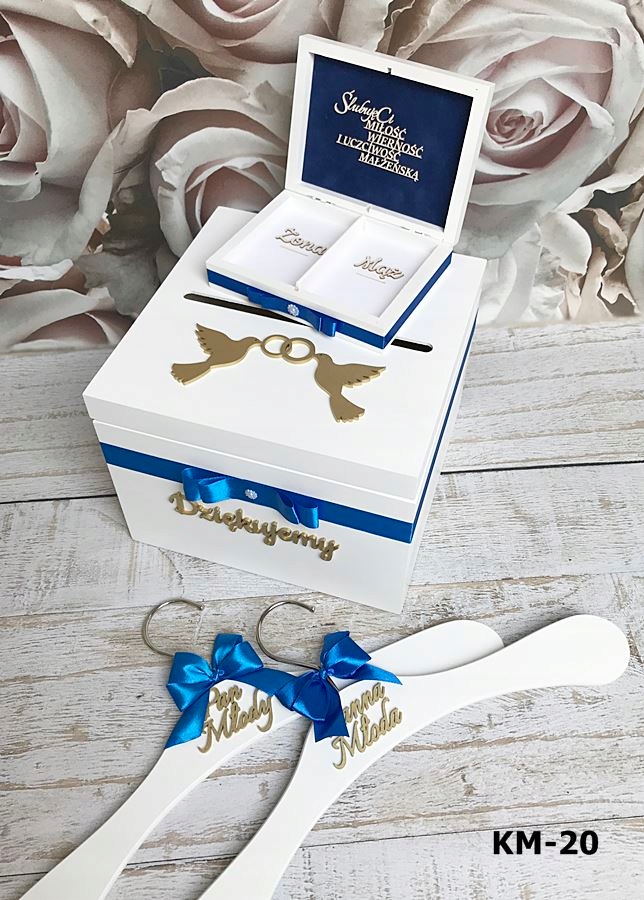 Zestaw na koperty obrączki wieszaki różne kolory Głębokość produktu 30 cm