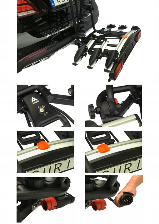 BAGAZNIK UCHWYT ROWEROWY HAK ACTIVE BIKE 3 rowery Outlet Type 13 pin