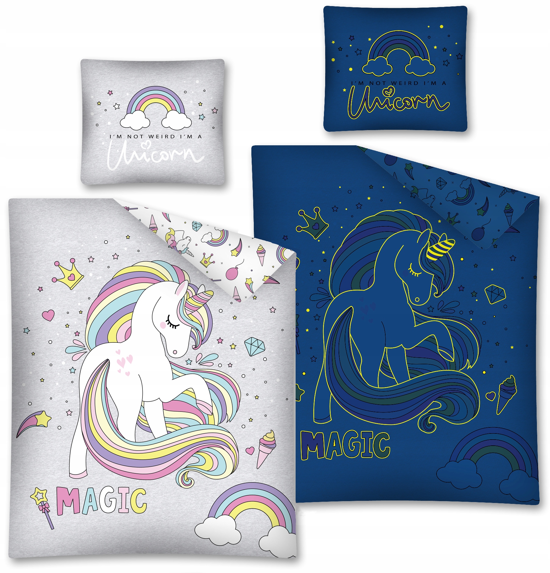 

Pościel 160x200 Świecąca W Ciemności Jednorożec 03