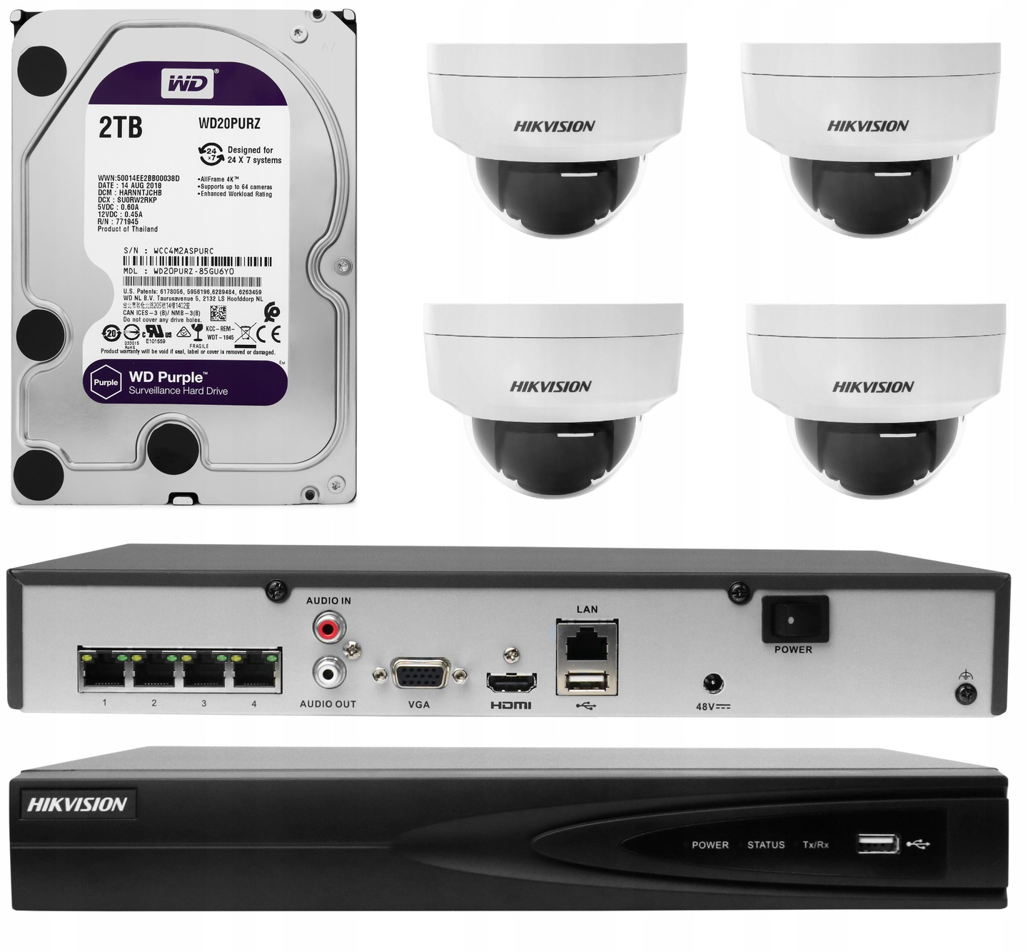 Monitorovací Sada Ip Hikvision 6 px PoE den/noc