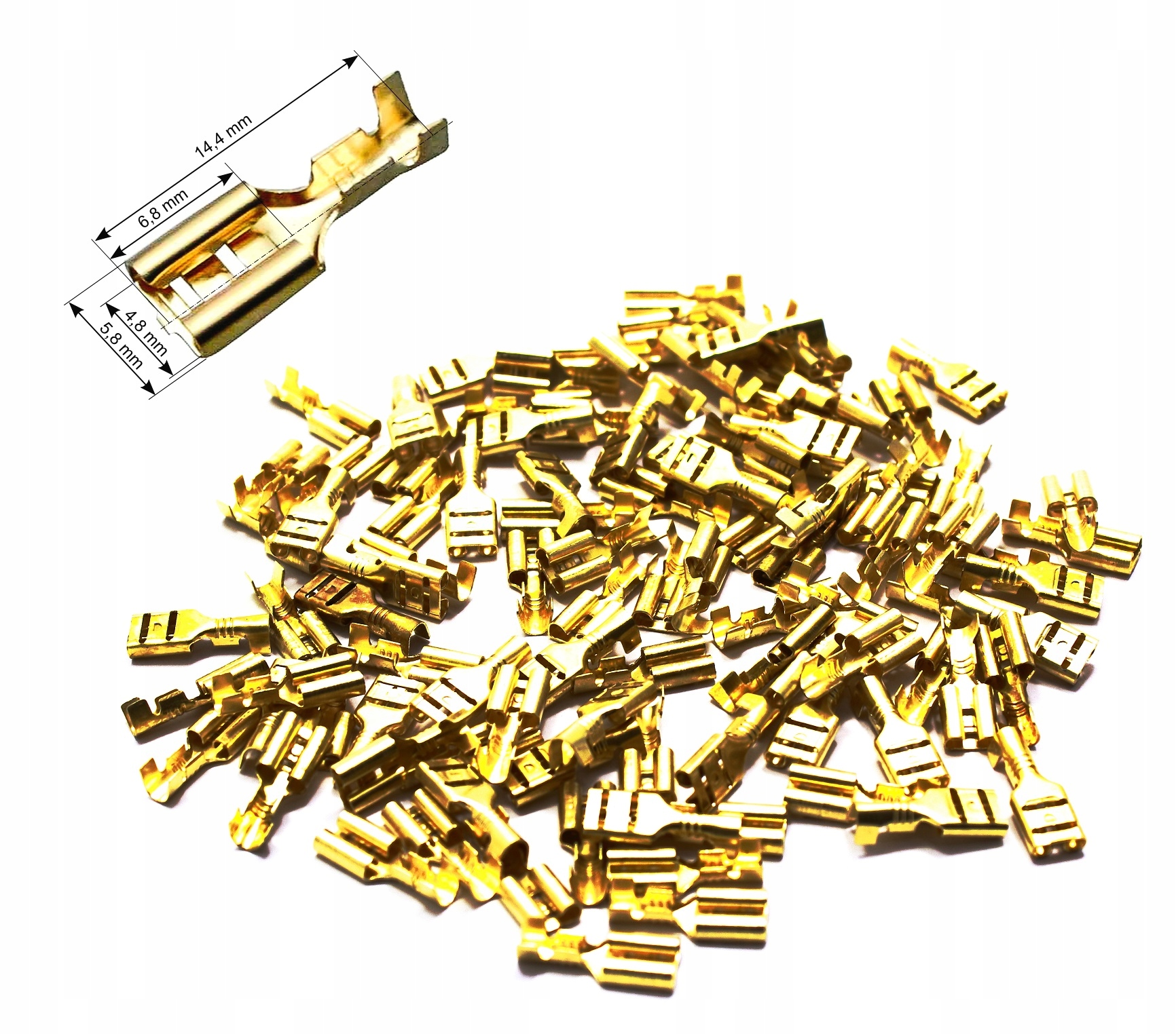 

Konektor Żeński Konektory Wsuwki 4,8 mm 100 sztuk
