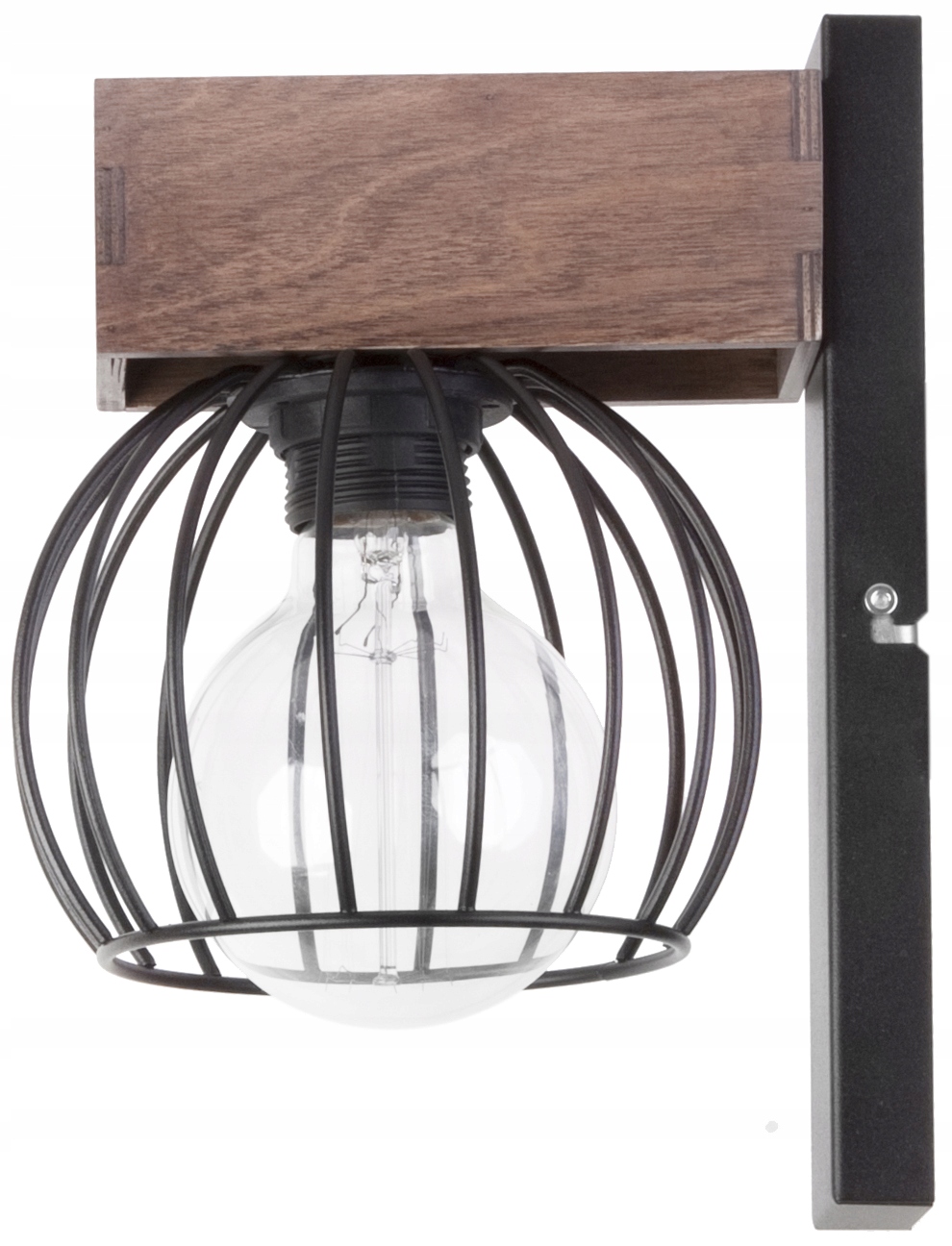 Lampa kinkiet retro drewno dąb loft MILAN 31577S