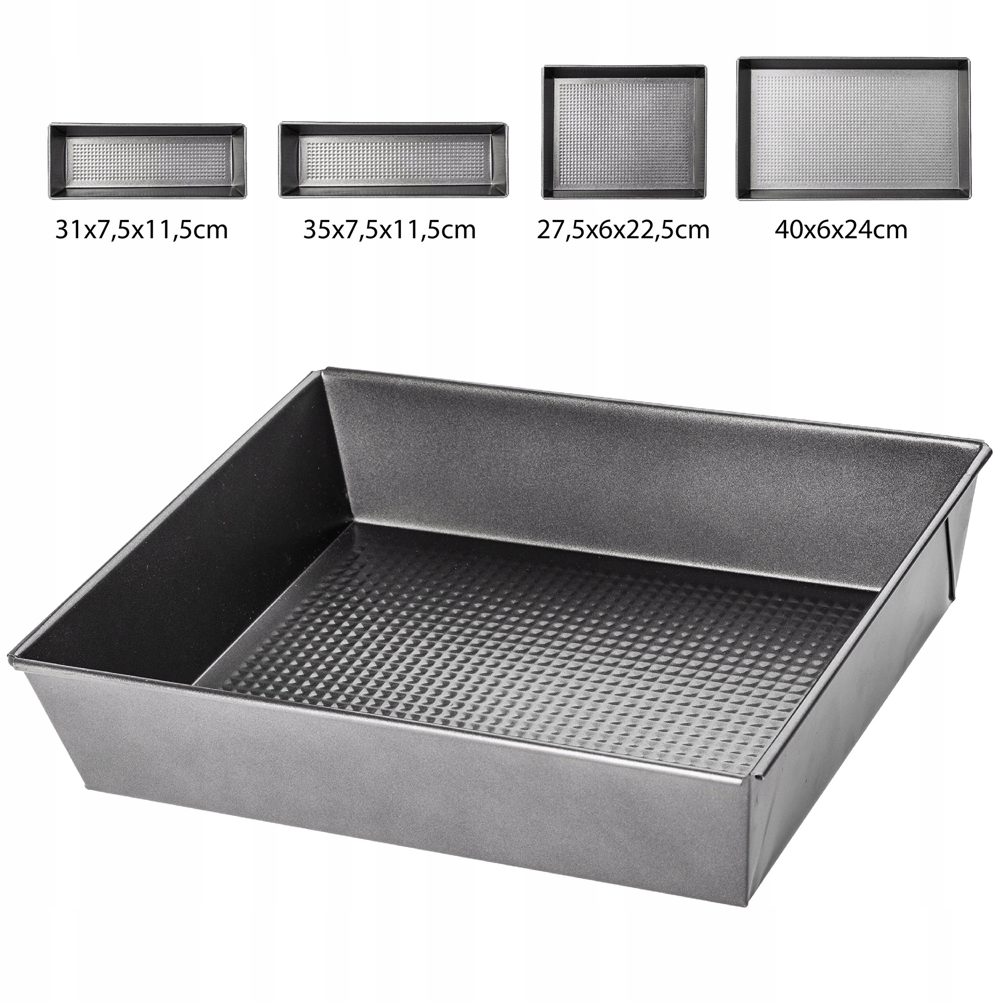 BLACHA FORMA DO PIECZENIA CIASTA NIEPRZYWIERALNA Długość 27.5 cm