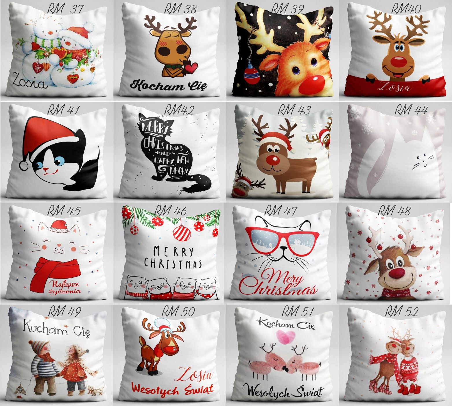 PODUSZKA NA ŚWIĘTA ŚWIĄTECZNA NADRUK PREZENT WZORY Rodzaj dekoracyjna