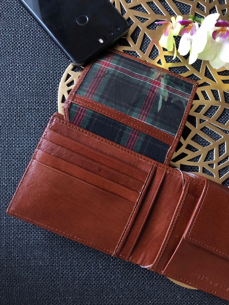 MĘSKI PORTFEL Z OCHRONĄ KART RFID - SKÓRZANY Stan opakowania oryginalne