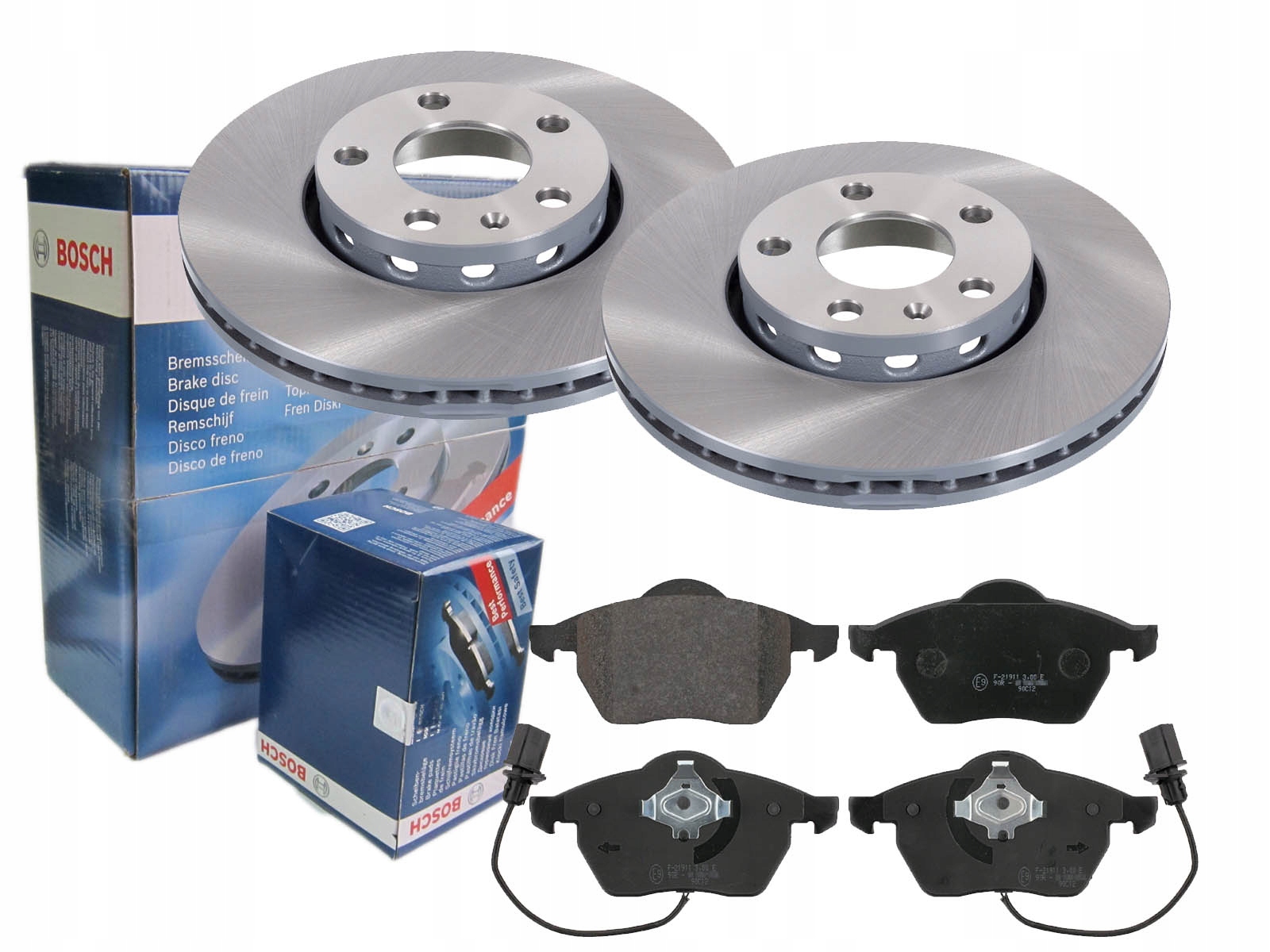 2× BOSCH ДИСК ТОРМОЗНОЙ + BOSCH КОЛОДКИ ТОРМОЗНОЕ ПЕРЕД К VW PASSAT B5 B5fl